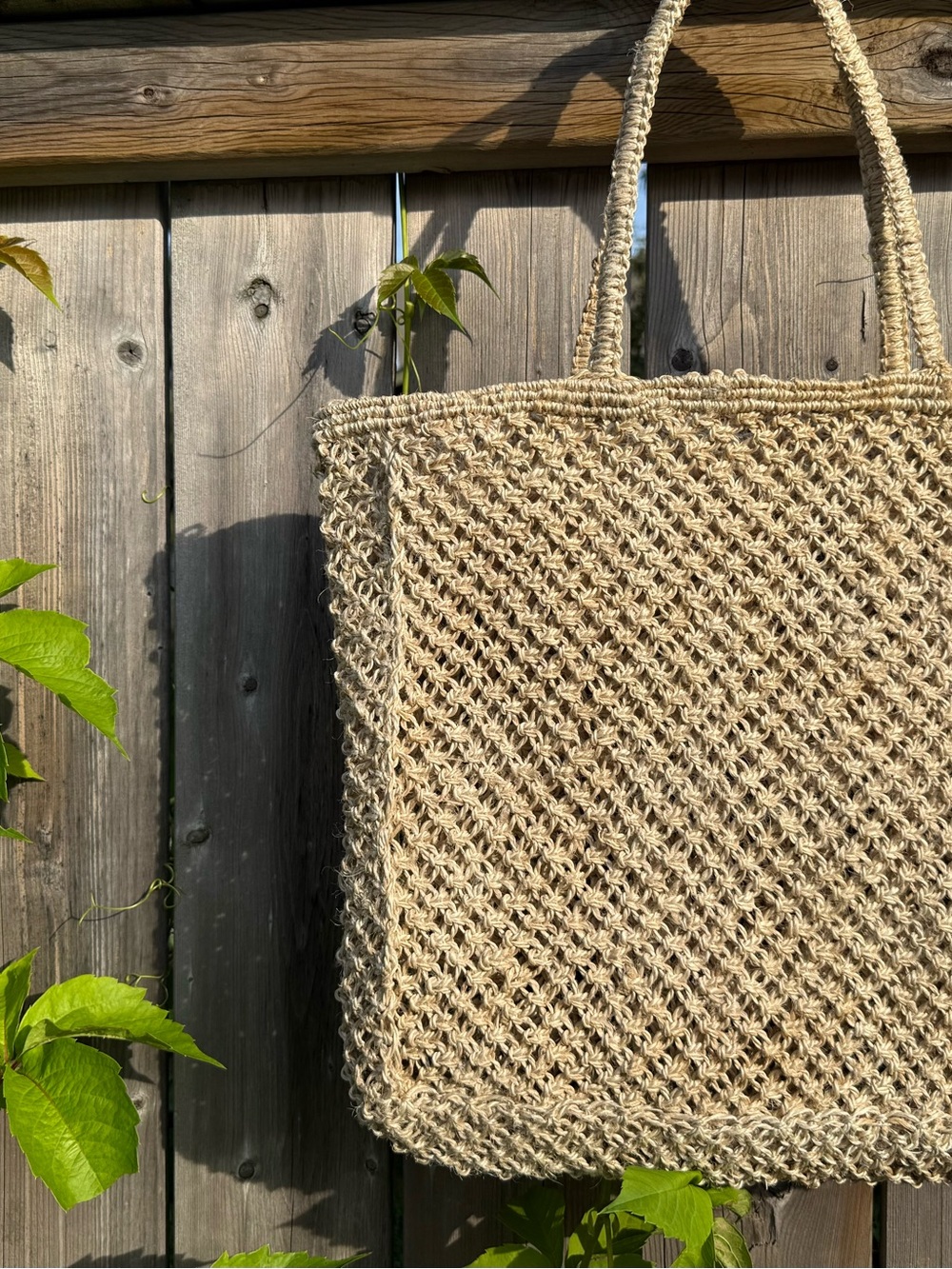 Woven Jute Tote Bag in Natural - Women Bags H15 * 16 w inch